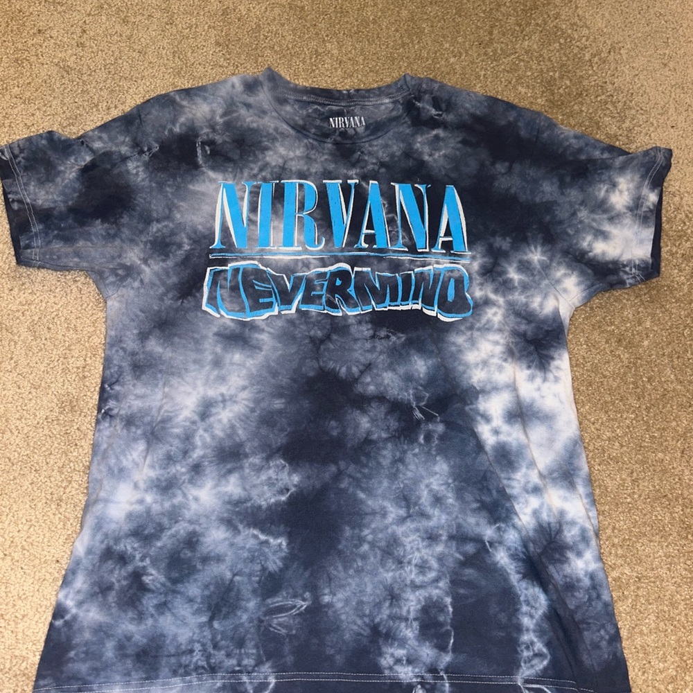 NIRVANA Tie-Dye Short Sleeve Tee - Black and Blue